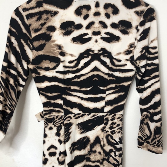 INC Animal Print  Leopard Tiger‎ Zebra Safari Stretch Knit Wrap Dress Sz XS - Picture 9 of 12